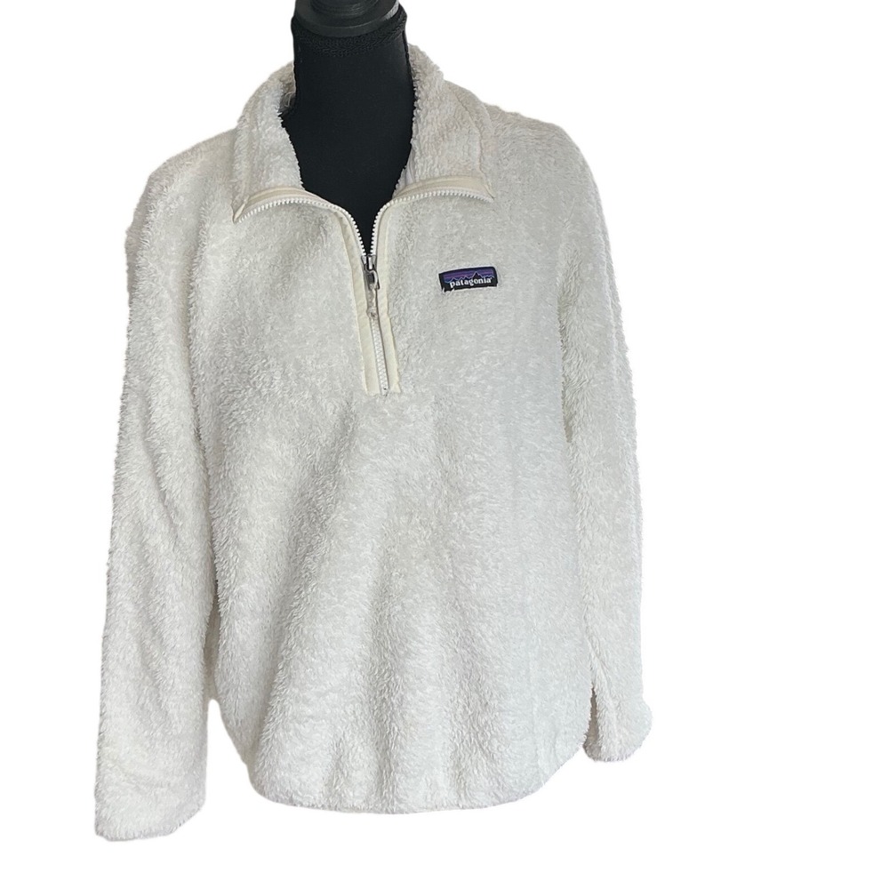 Patagonia‎ Los Gatos Quarter Zip Fleece Pullover Cream White Womens Medium 25235